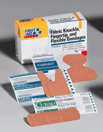 5 Curad® Knuckle & 5 large fingertip fabric bandages - 10 per single unit box