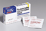 Povidone-iodine infection control wipe