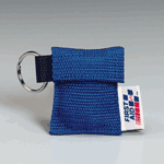 CPR face shield on key chain, BLUE