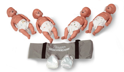 Simulaids Pack of 4 Sani-Baby CPR Manikins