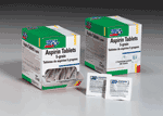 Aspirin, 5 grain tablets, 2 per pack - 100 per box 