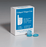 Finger cots, rolled, blue, medium - 144 per box 