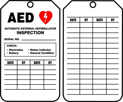 AED INSPECTION TAGS