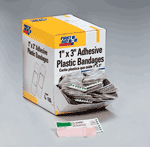 1"x3" Adhesive plastic bandage- 100 per box 
